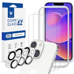 [화이트스톤]아이폰14 EZ글라스 + 카메라팩 풀커버 강화유리 액정보호필름 3팩